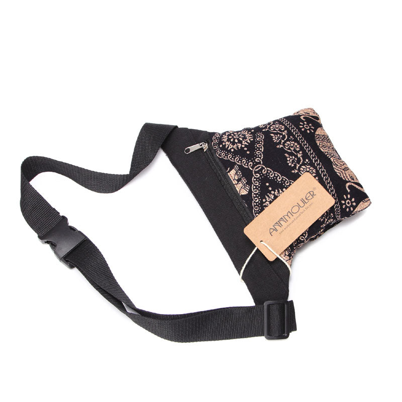 Annmouler Vintage Women Waist Belt Bag Adjustable Fanny Pack Bohemian Style Waist Pack Multi-Pocket Phone Pouch Bag For Gifts
