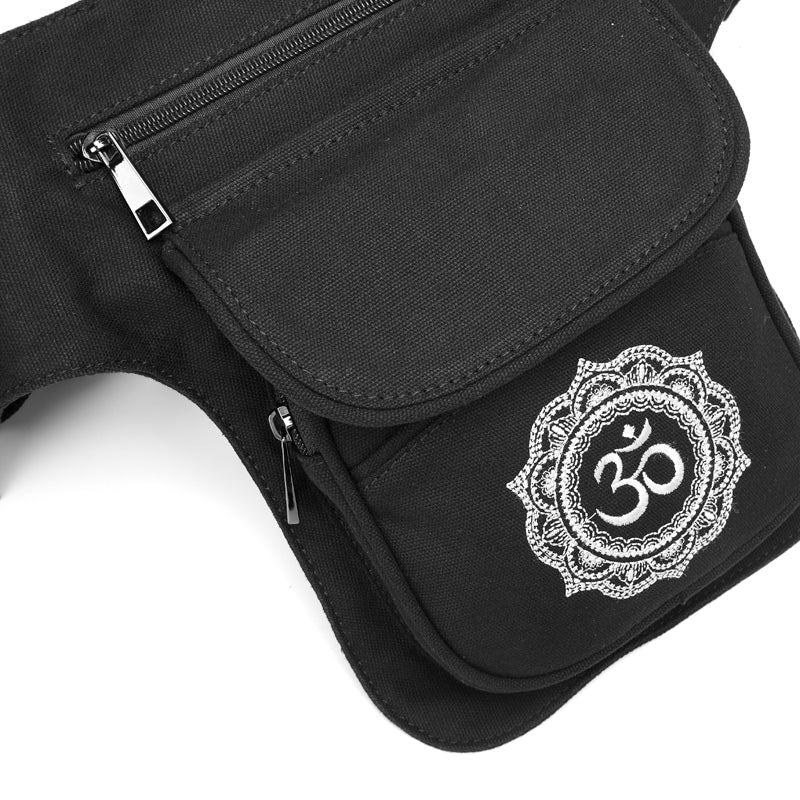 Annmouler Women Fanny Pack Large Capacity Waist Bag Bohemian Hip Bag Embroidery Leg Bag Yoga Waist Pack Quality Pockets Pockets