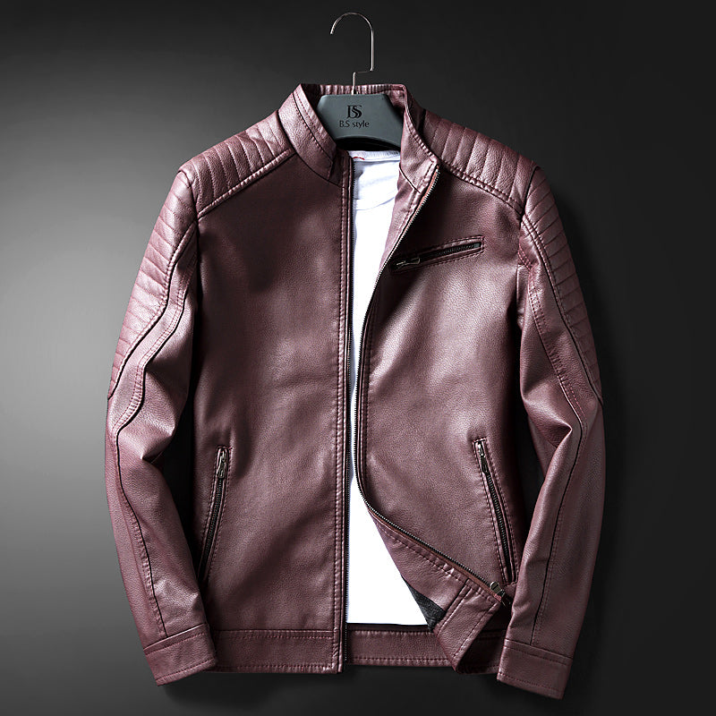 Autumn Winter Motorcycling Pu Leather Jackets Faux Leather Jacket Mens Black Clothing Fashion Elastic Motorcycle Outerwear 304