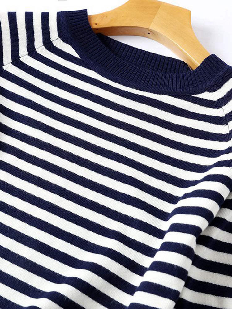 Autumn Winter Striped Knitted Pullovers Sweaters Long Sleeve Korean Loose High Quality Sweater Soft Warm Jumper Pull Femme 2022