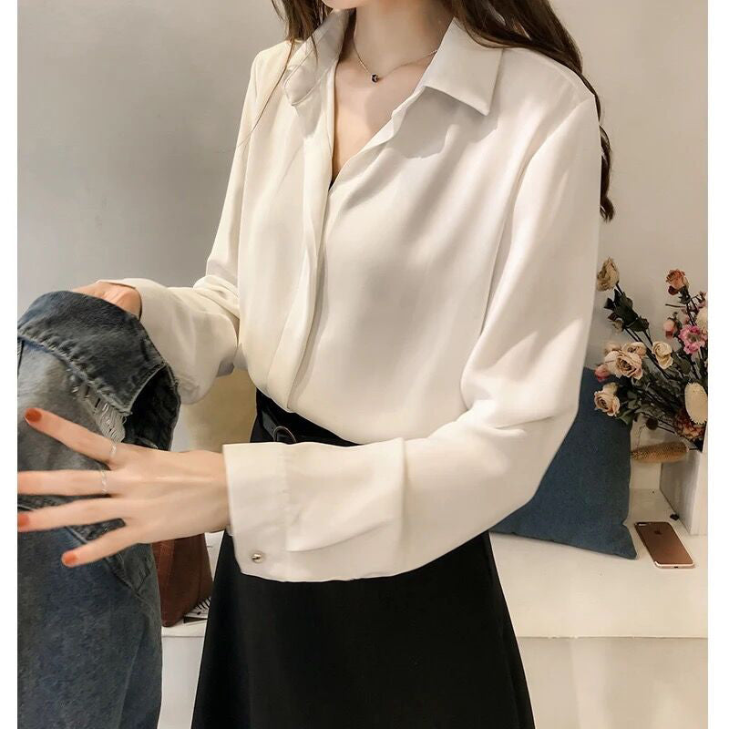 Autumn Women Pullovers Shirts 2022 Fashion Solid Female Clothes Loose Shirt Long Sleeve Blouse Simple Ol Feminine Blusa Mujer