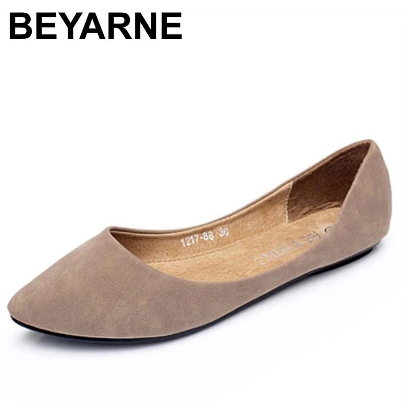 Beyarne Fashion Color Block Decoration Flat Heel Boat Shoes Color Block Pointed Toe Flat Loafers Gommini Cute Shoes Single Shoes