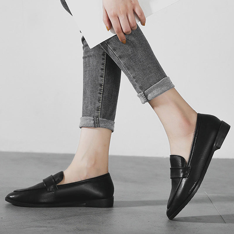 Basic Designer Shoes Woman Big Size 44 Oxford Shoes For Women High Quality Leather Mocassins Flats Ladies Casual Shoes Jj24