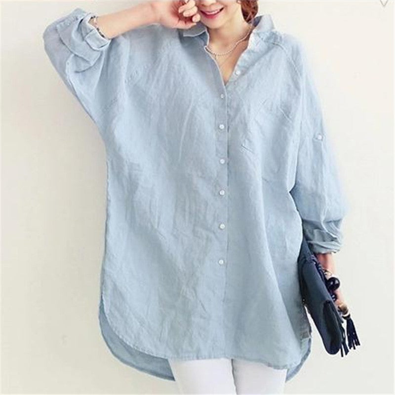 Blouse Womens White Blouses Shirt Spring Summer Blusas Office Lady Elegant Loose Tops And Blouses Casual Linen Women