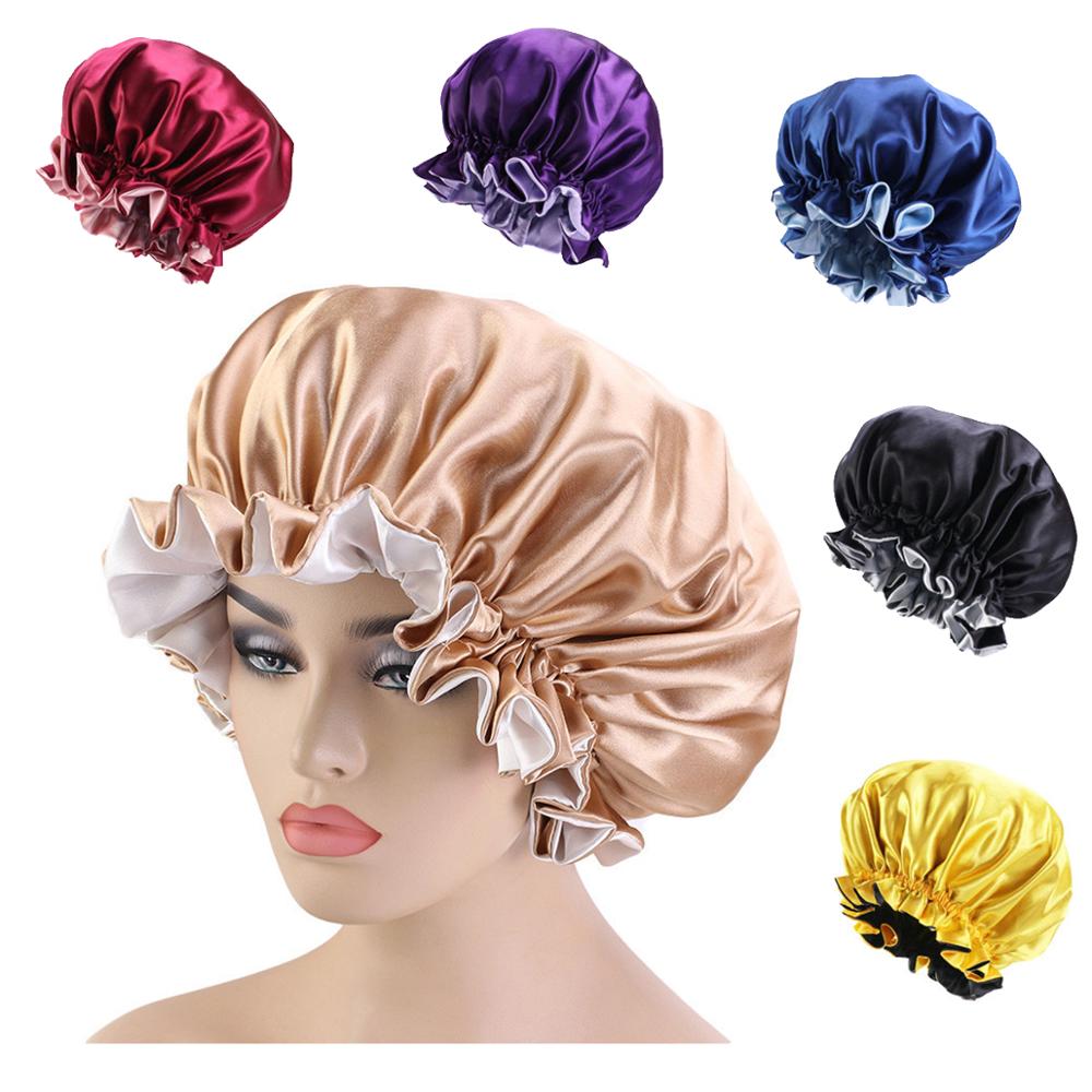 Bonnet Satin Cheveux Nuit New Women Bonnet En Silky Bonnet Sleep Night Cap Head Cover Bonnet Hat For For Curly Springy Hair