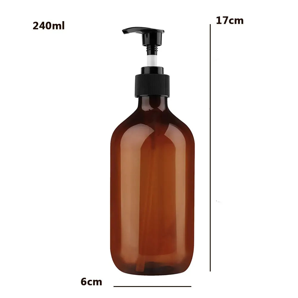 Brown Glass Soap Dispenser 240Ml 480Ml Bathroom Delivery Bottle For Shampoo Shower Gel Hair Conditioner Simple Press Pump Bottle