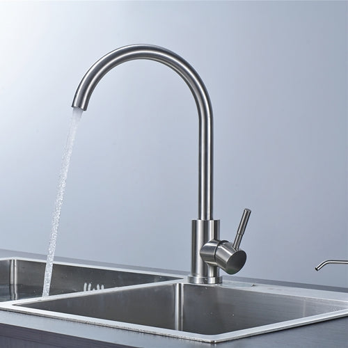 Brushed Nickel Kitchen Faucet Modern Kitchen Mixer Tap Stainless Steel 360 Degree Cold And Hot  Tap Sus304 Kitchen Faucets Nk02