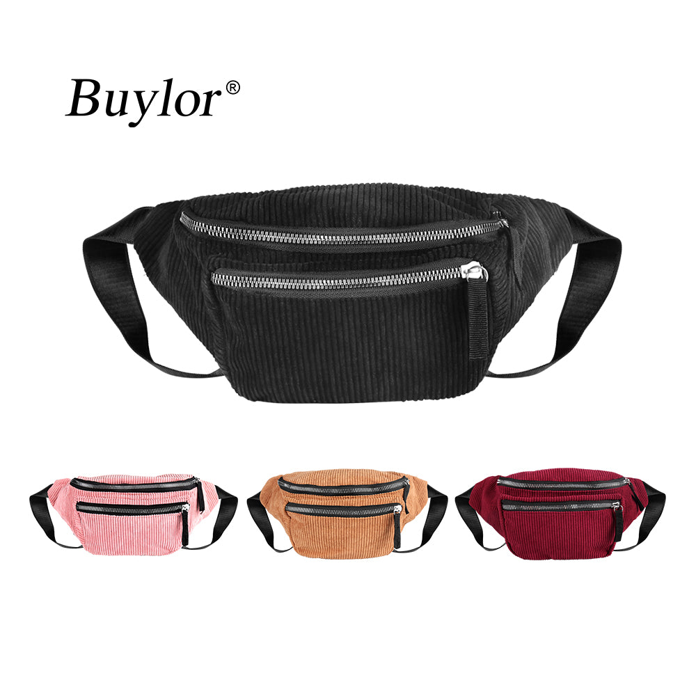 Buylor Corduroy Designer Waist Pack For Women Belt Bag New Fashion Fanny Pack Chest Bag Banana Bum Bag Phone Pouch Travel Bag