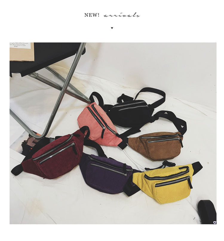 Buylor Corduroy Designer Waist Pack For Women Belt Bag New Fashion Fanny Pack Chest Bag Banana Bum Bag Phone Pouch Travel Bag