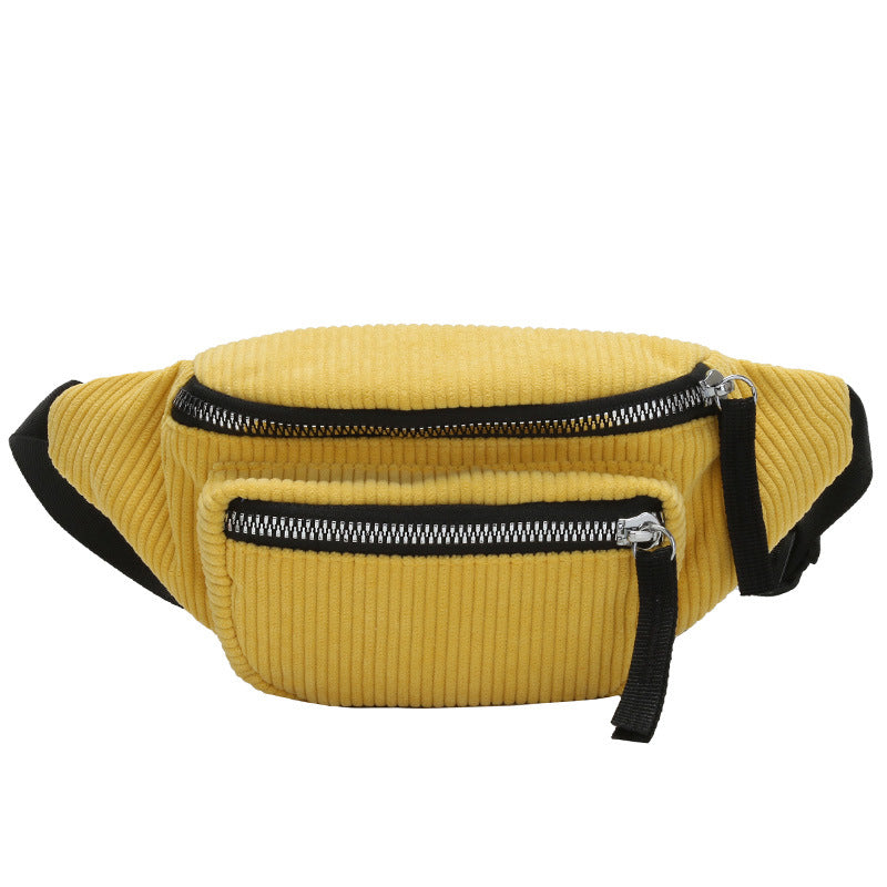 Buylor Fanny Pack For Women Corduroy Waist Pack Designer Zipper Belt Bag Festival Fashion Chest Bag Bum Bag Phone Pouch Travel
