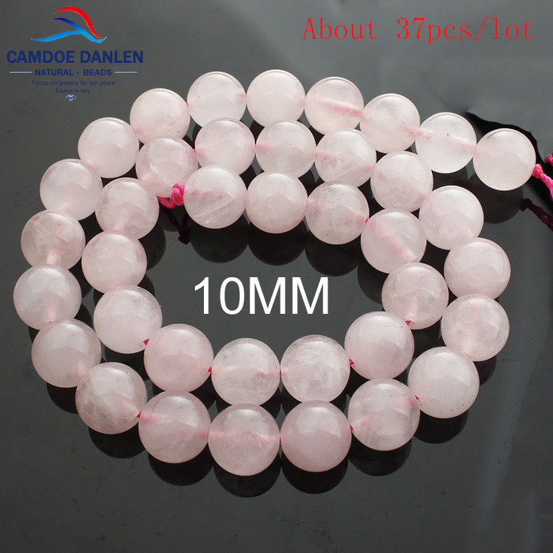 Camdoe Danlen Light Natural Stone Rose Pink Quartz Rock Crystal Beads 4/6/8/10/12/14Mm Fit Diy Seed Beads For Jewelry Making