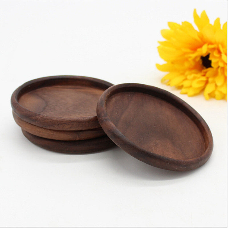 Cfen A'S 1 Pc Black Walnut Wooden Coasters Cup Bowl Pad Mat Coffee Tea Cup Mats Teapot Drink Coasters For Sale