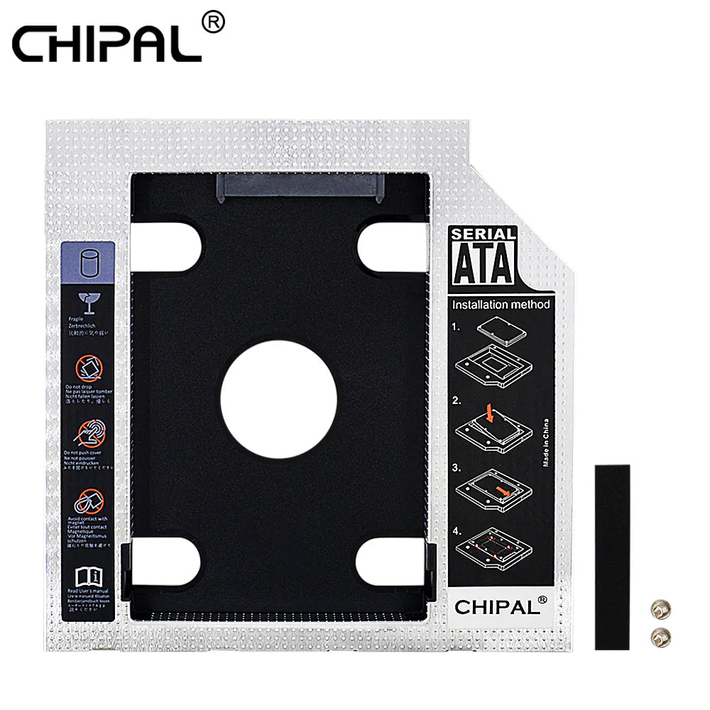 Chipal 2020 Aluminum Plastic 9.5/12.7Mm Sata 3.0 2.5" Universal Hdd Caddy Case Enclosure Adapter Dvd Hdd Hard Box For Cd Optibay
