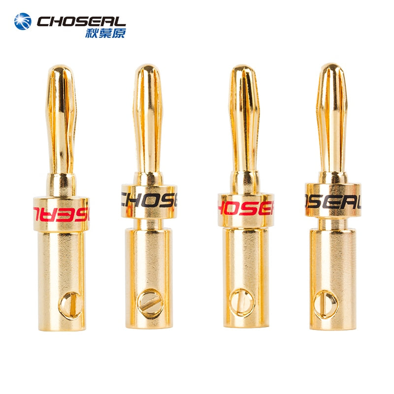 Choseal 24K Gold-Plated Copper Banana  Speaker Plug Connector Adapter Audio Banana Connectors For Speaker Wire Amplifiers