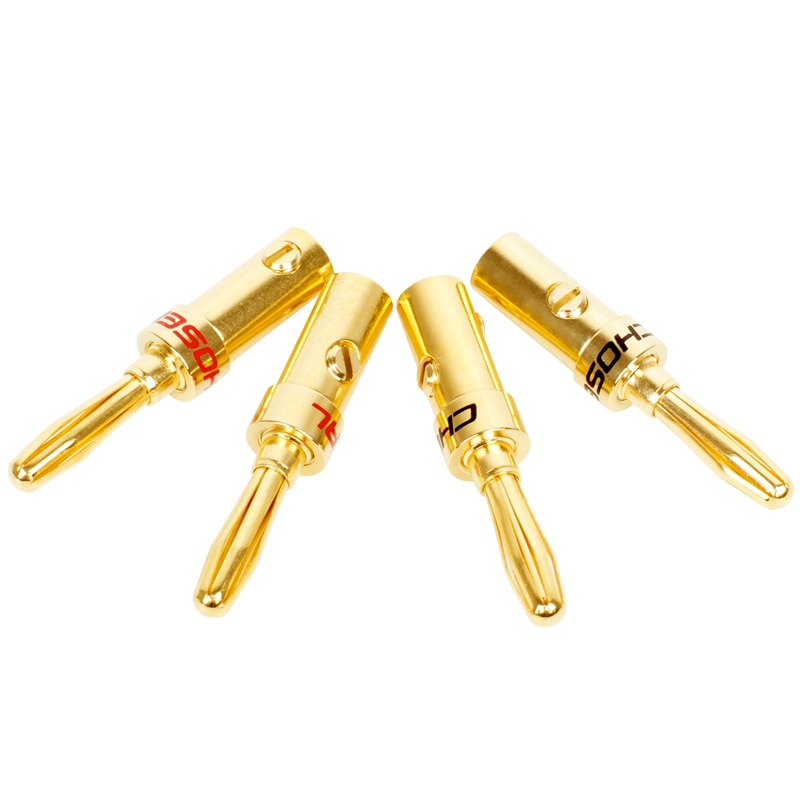 Choseal 24K Gold-Plated Copper Banana  Speaker Plug Connector Adapter Audio Banana Connectors For Speaker Wire Amplifiers