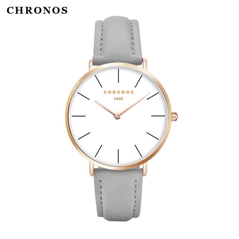 Chronos Women Men Watch Simple Dial Fashion Unisex Casual Dress Quartz Stainless Steel Mesh Watch Silver Clock Relogio Feminino