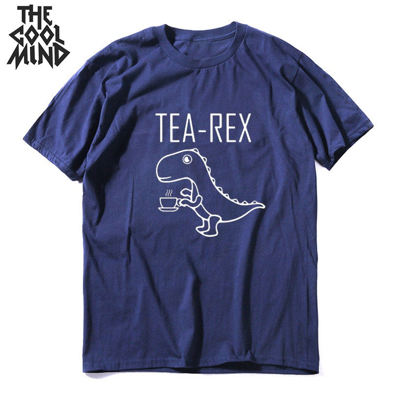 Coolmind 100% Cotton Cool Tea-Rex Print Men Tshirt Cool Lovely Tee Shirts Mens Short Sleeve Summer T-Shirt O-Neck T-Shirt Tops