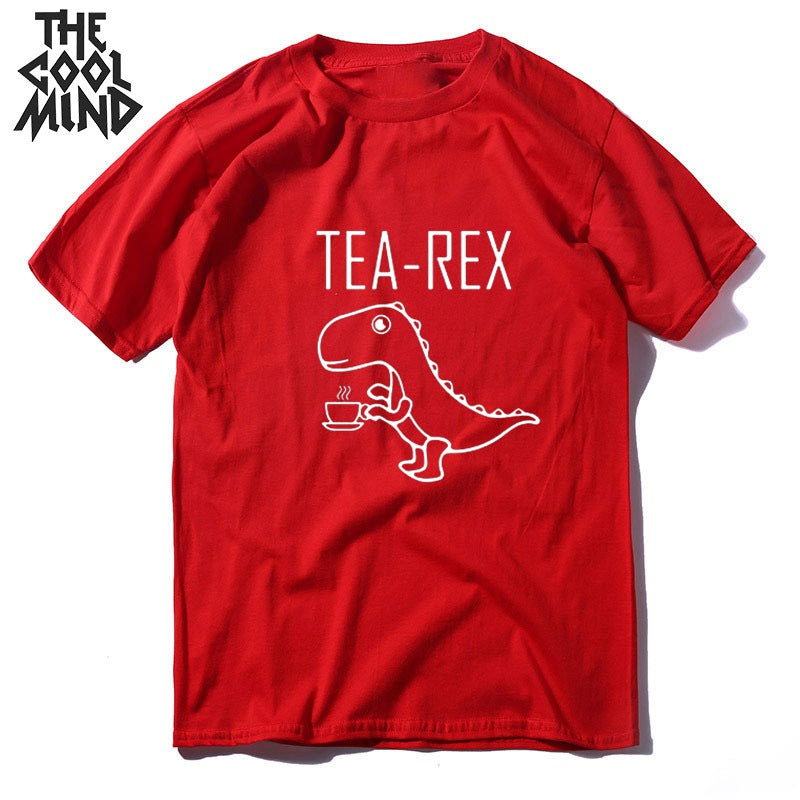 Coolmind 100% Cotton Cool Tea-Rex Print Men Tshirt Cool Lovely Tee Shirts Mens Short Sleeve Summer T-Shirt O-Neck T-Shirt Tops