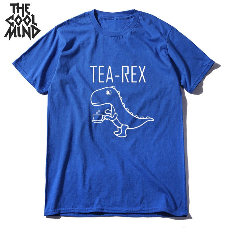 Coolmind 100% Cotton Cool Tea-Rex Print Men Tshirt Cool Lovely Tee Shirts Mens Short Sleeve Summer T-Shirt O-Neck T-Shirt Tops