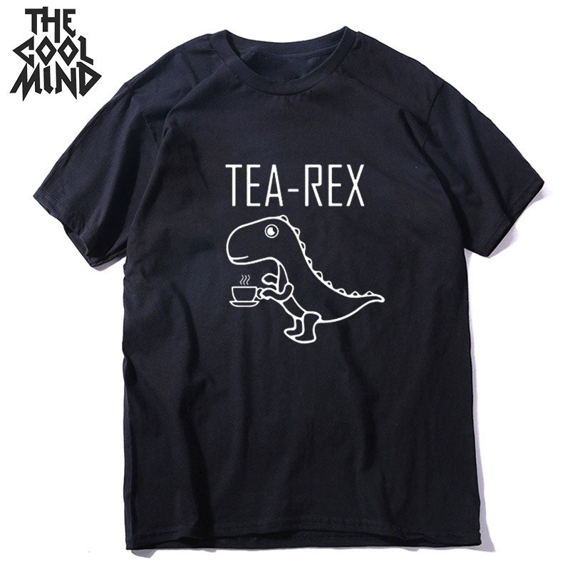 Coolmind 100% Cotton Cool Tea-Rex Print Men Tshirt Cool Lovely Tee Shirts Mens Short Sleeve Summer T-Shirt O-Neck T-Shirt Tops