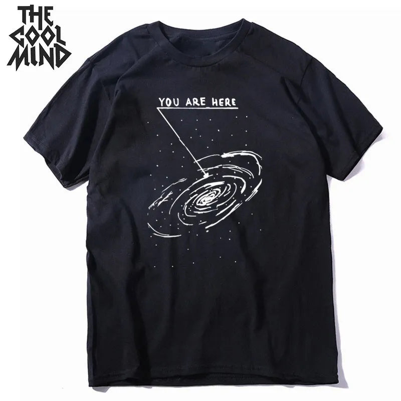 Coolmind 100% Cotton  Summer Loose Men Tshirt Cool Oversized Men T Shirt O-Neck Space Funny T-Shirt Male Tee Shirts