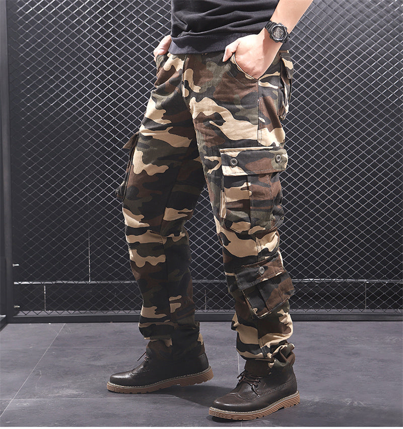 Camouflage Cargo Pants Men Multi Pocket Cotton Military Camo Pants Army Track Trousers Male Streetwear Overalls Pantalon Homme