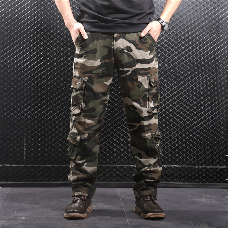 Camouflage Cargo Pants Men Multi Pocket Cotton Military Camo Pants Army Track Trousers Male Streetwear Overalls Pantalon Homme