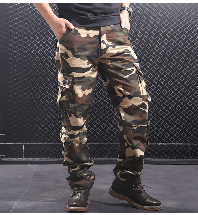 Camouflage Cargo Pants Men Multi Pocket Cotton Military Camo Pants Army Track Trousers Male Streetwear Overalls Pantalon Homme