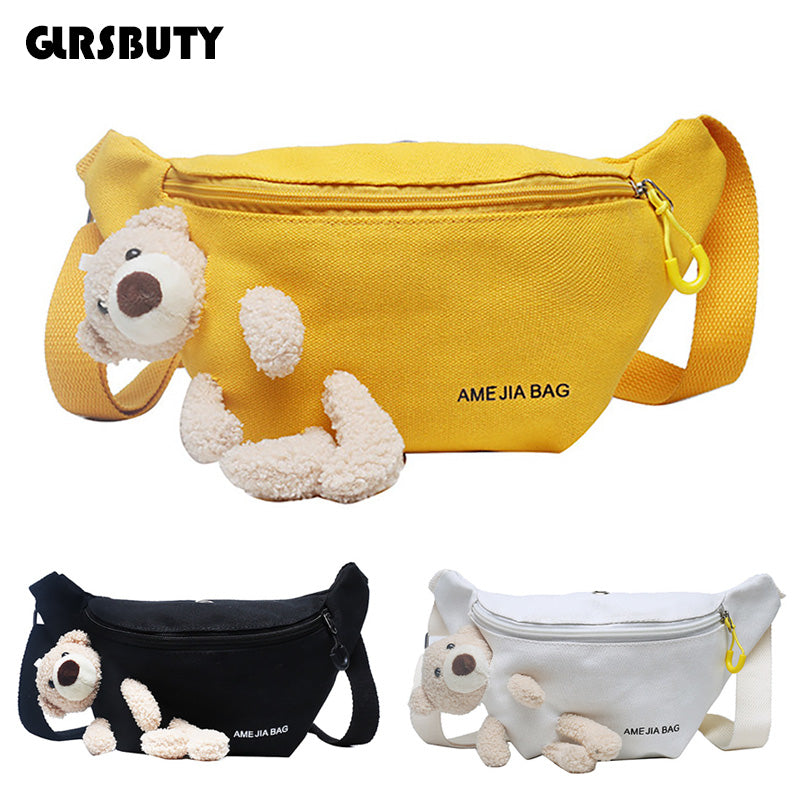 Canvas Banana Bag Waist Fanny Pack With Earphone Hole Crossbody Chest Pouch Travel Bum Hip Waistbag 2020 Phone Belt Bags