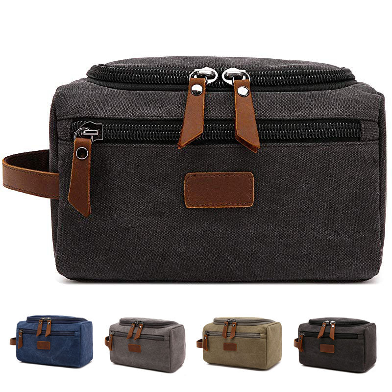 Canvas Toiletry Bag For Men Wash Shaving Dopp Kit Women Travel Make Up Cosmetic Pouch Bags Case Organizer