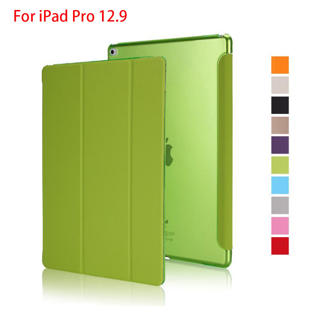 Case For Ipad Pro 12.9 2015 2017 Release, Pu Leather Tri-Fold Standing Hard Back Smart Cover For Ipad Pro 12.9 Case 2020 2018