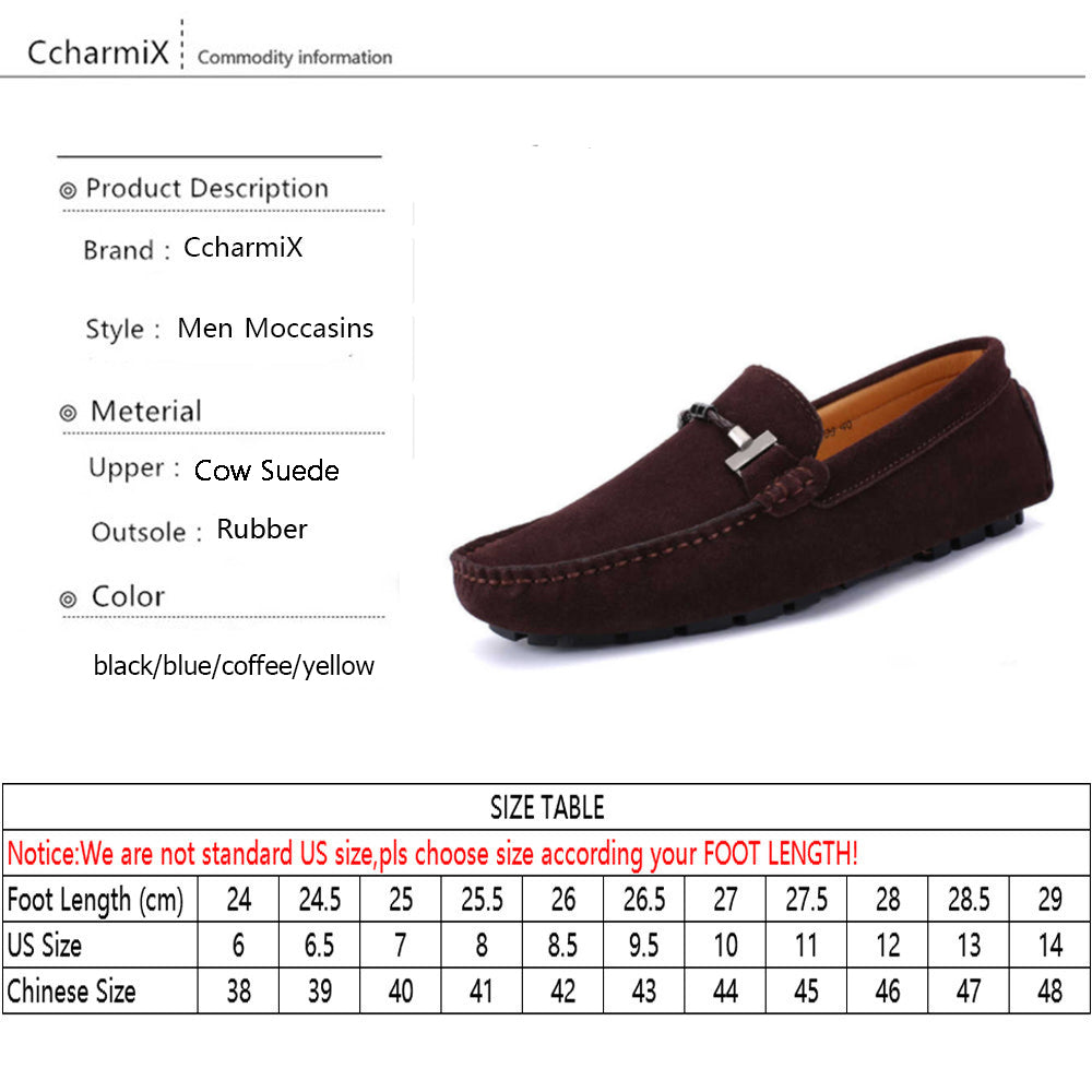 Ccharmix Brand Summer Spring Genuine Leather Mens Flats Men Casual Moccasins Men Luxury Fashion Slip On Driving Shoes Big Size