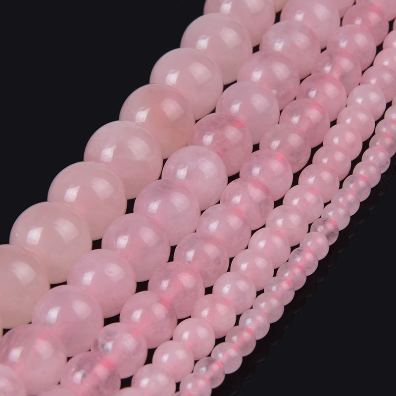 Chanfar Matte Pink Crystal Rose Quartzs Natural Stone Beads Round Diy Loose Bracelet Spacer Beads For Jewelry Making Choose