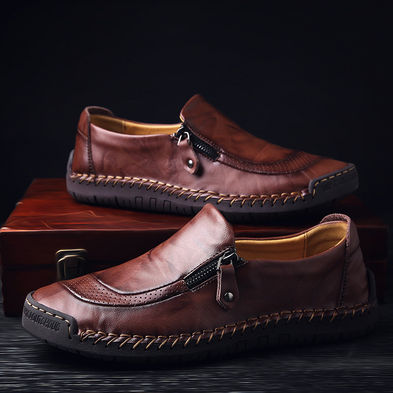 Classic Comfortable Casual Leather Shoes Men Loafers Shoes Split Leather Men Shoes Flats Hot Sale Moccasins Shoes Plus Size