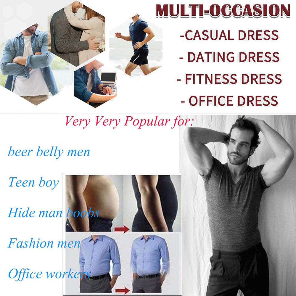 Classix Men Body Toning T-Shirt Slimming Body Shaper Posture Shirt Belly Control Gynecomastia Vest Compression Man Tummy Corset
