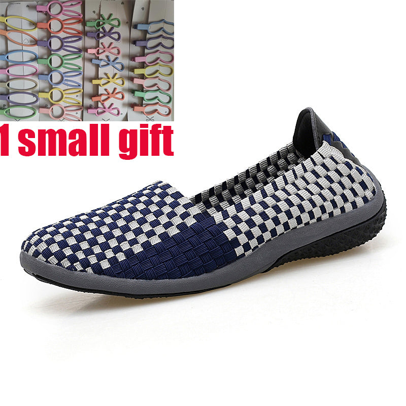 Comfy Women Casual Shoes High Quality Handmade Woven Mother Shoes Breathable Female Flats Fashion Women Shoes Loafers