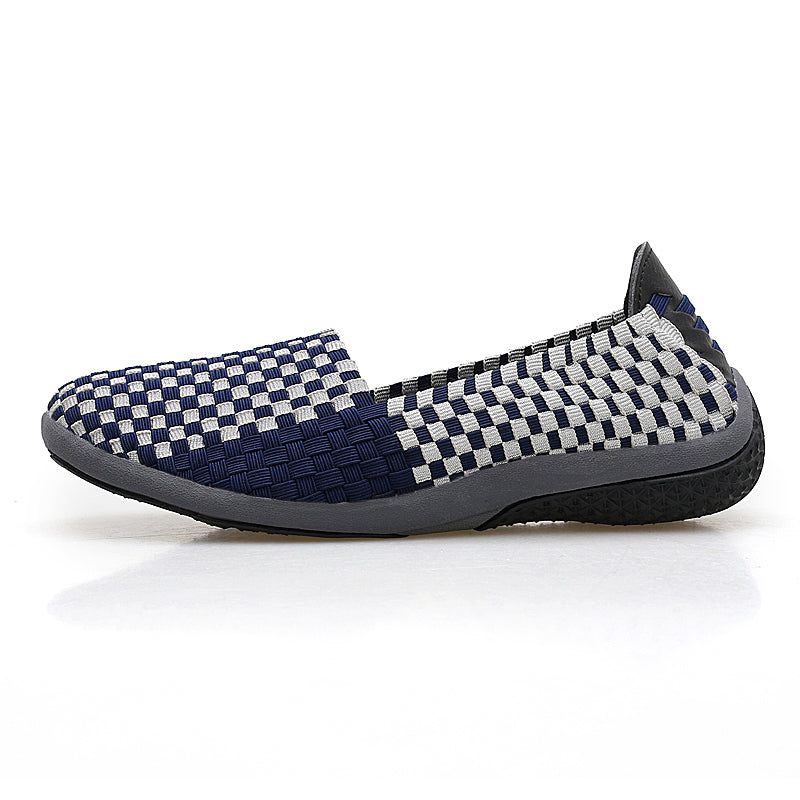 Comfy Women Casual Shoes High Quality Handmade Woven Mother Shoes Breathable Female Flats Fashion Women Shoes Loafers