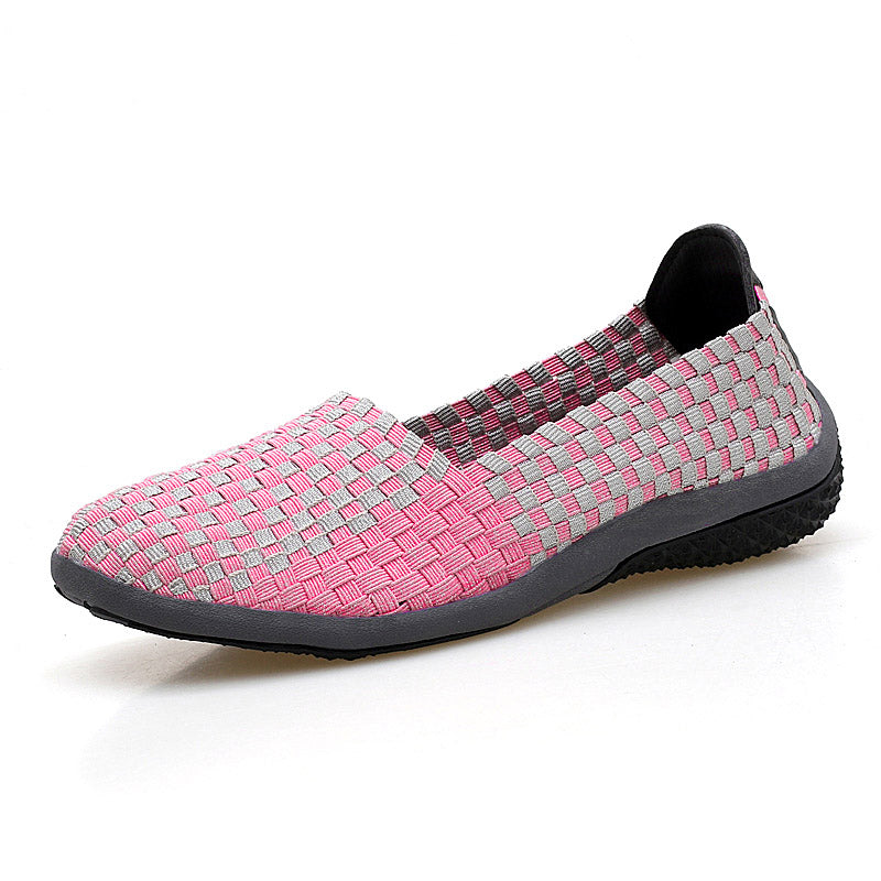 Comfy Women Casual Shoes High Quality Handmade Woven Mother Shoes Breathable Female Flats Fashion Women Shoes Loafers