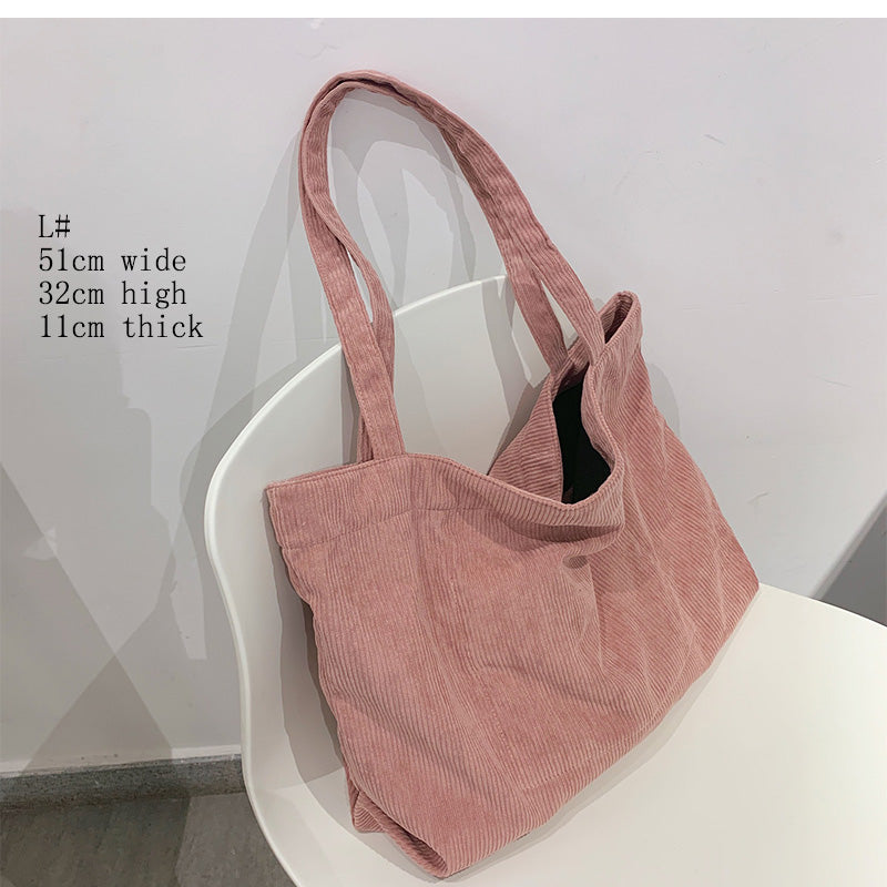 Corduroy Handbag For Women Shoulder Bag 2023 Today Free Shipping Shopper Girls Travel Reusable Thickened Large Capacity Tote Bag