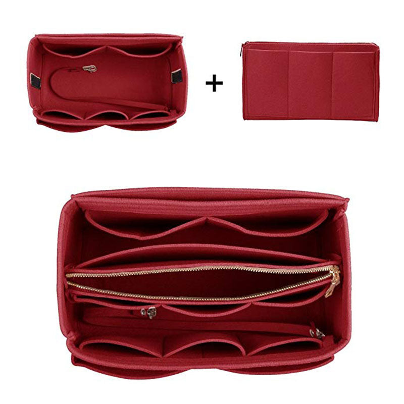 Cosmetic Bags Felt Cloth Handbag Organizer Insert Bag Travel Inner Purse Portable Make Up Organizer Fits Speedy Neverfull