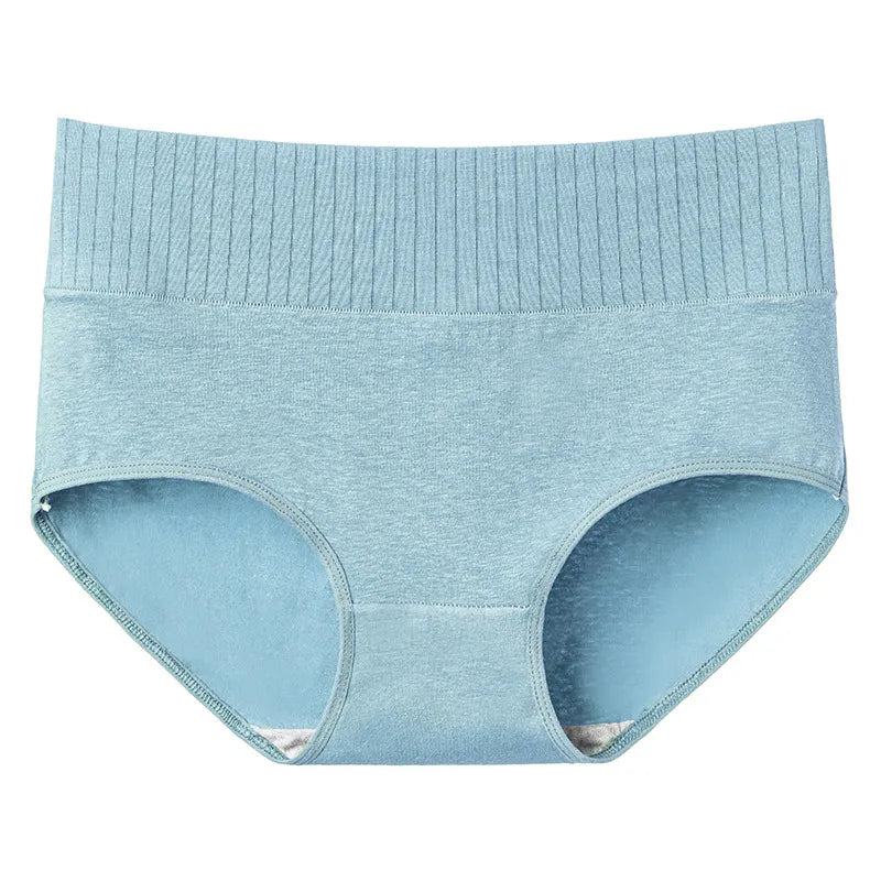 Cotton Women&#39;S Underwear Panties High Waist Briefs Solid Color Breathable Underpants Seamless Soft Lingerie Girls Fashion Briefs