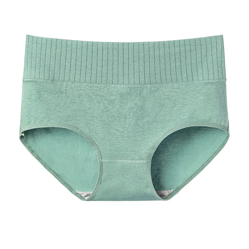 Cotton Women&#39;S Underwear Panties High Waist Briefs Solid Color Breathable Underpants Seamless Soft Lingerie Girls Fashion Briefs