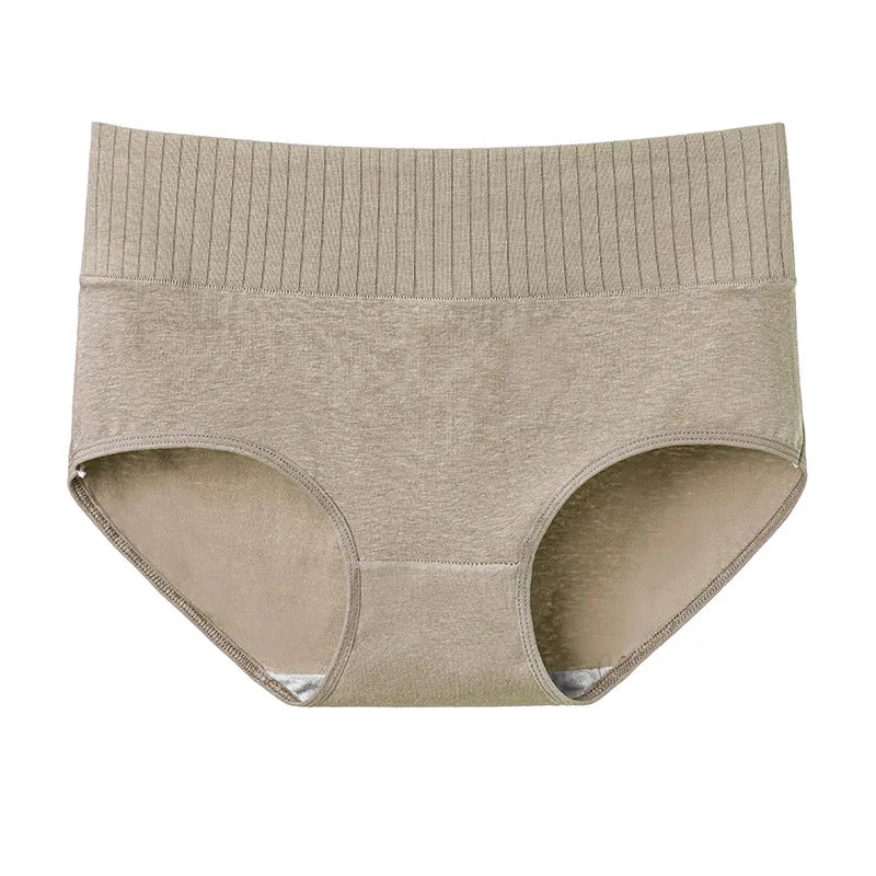 Cotton Women&#39;S Underwear Panties High Waist Briefs Solid Color Breathable Underpants Seamless Soft Lingerie Girls Fashion Briefs