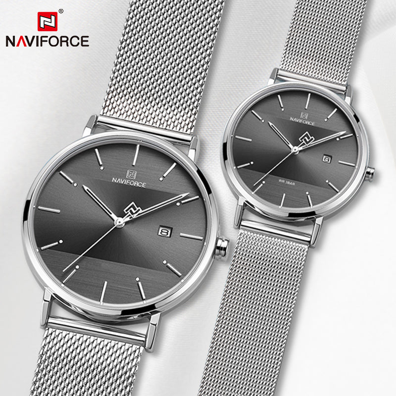 Couple Watch Naviforce Mens Watch Simple Luxury Quartz Wristwatch Women Clock For Male Female Waterproof Lovers Thin Watch 2022