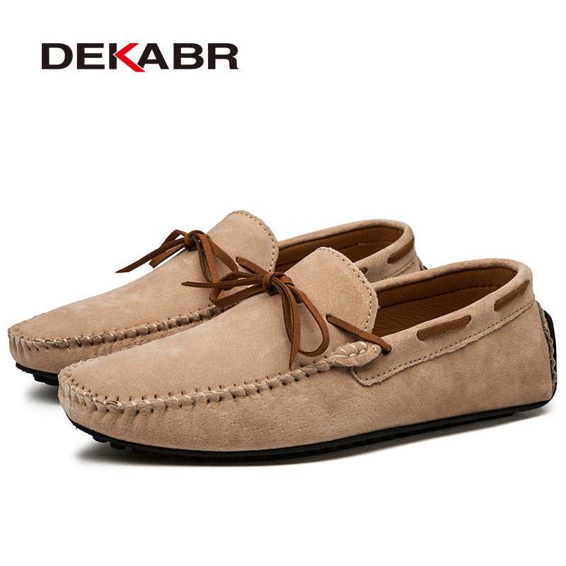 Dekabr Casual Men Genuine Leather Shoes Summer Breathable Green Men'S Loafers Leather Shoes Sapato Masculino Zapatos Hombre