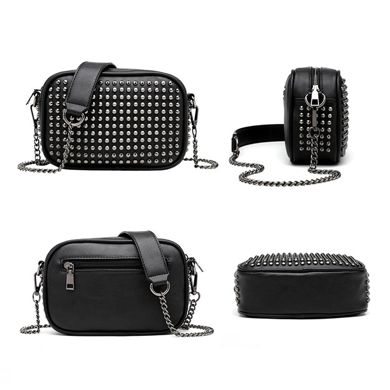 Diinovivo Brand Rivet Shoulder Bags Ladies Chain Crossbody Bags For Women Bag Small Punk Messenger Bags Female Vintage Whdv1396