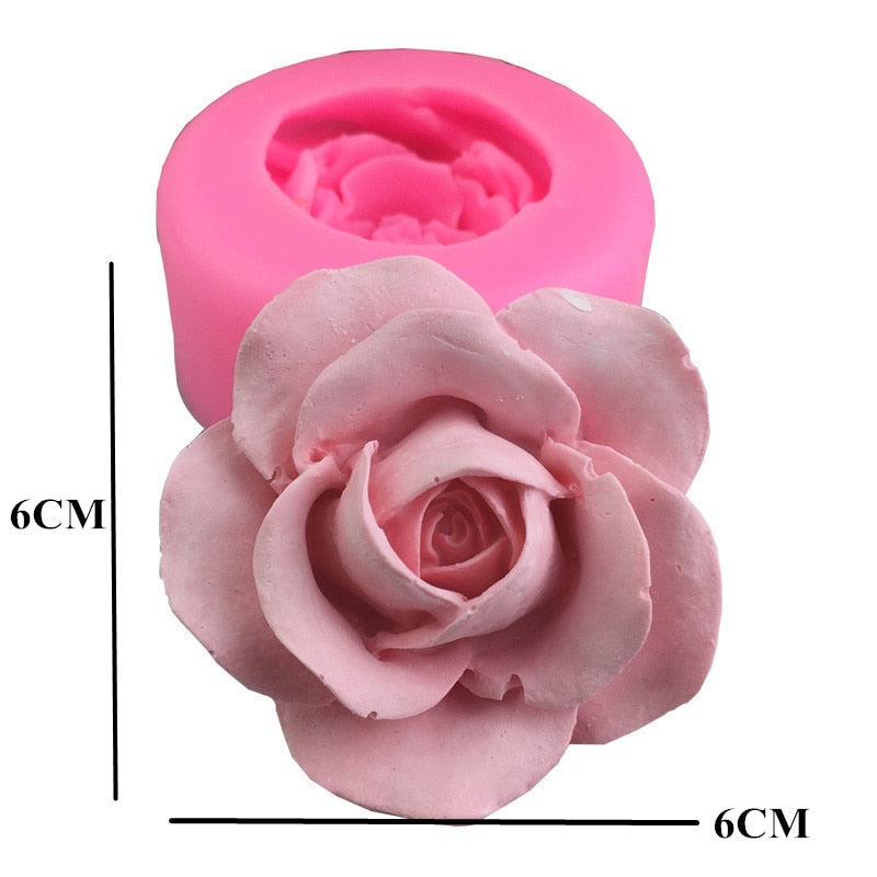 Diy 3D Rose Flower Silicone Soap Mold Fondant Cake Mold Plaster Aromatherapy Handmade  Drop Glue Mold
