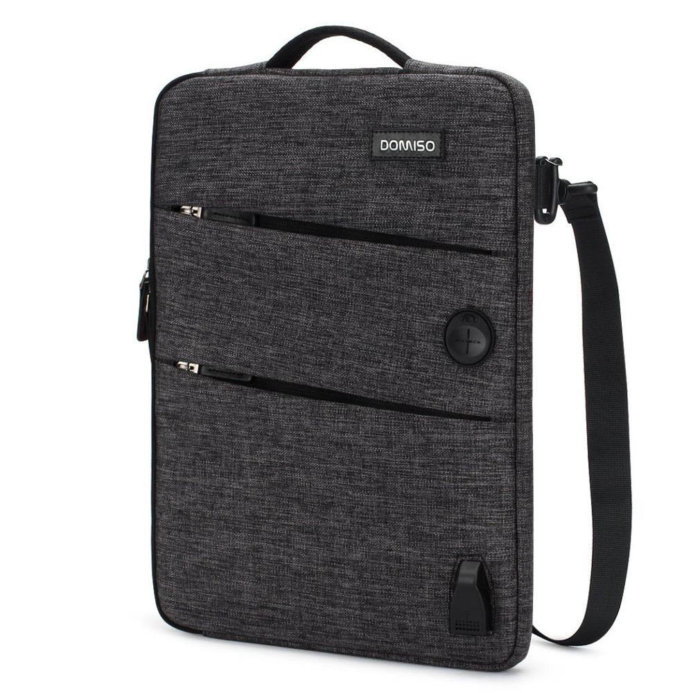 Domiso 11 13 14 15.6 17.3 Inch Waterproof Laptop Bag Polyester With Usb Charging Port Headphone Hole Notebook Laptop Sleeve