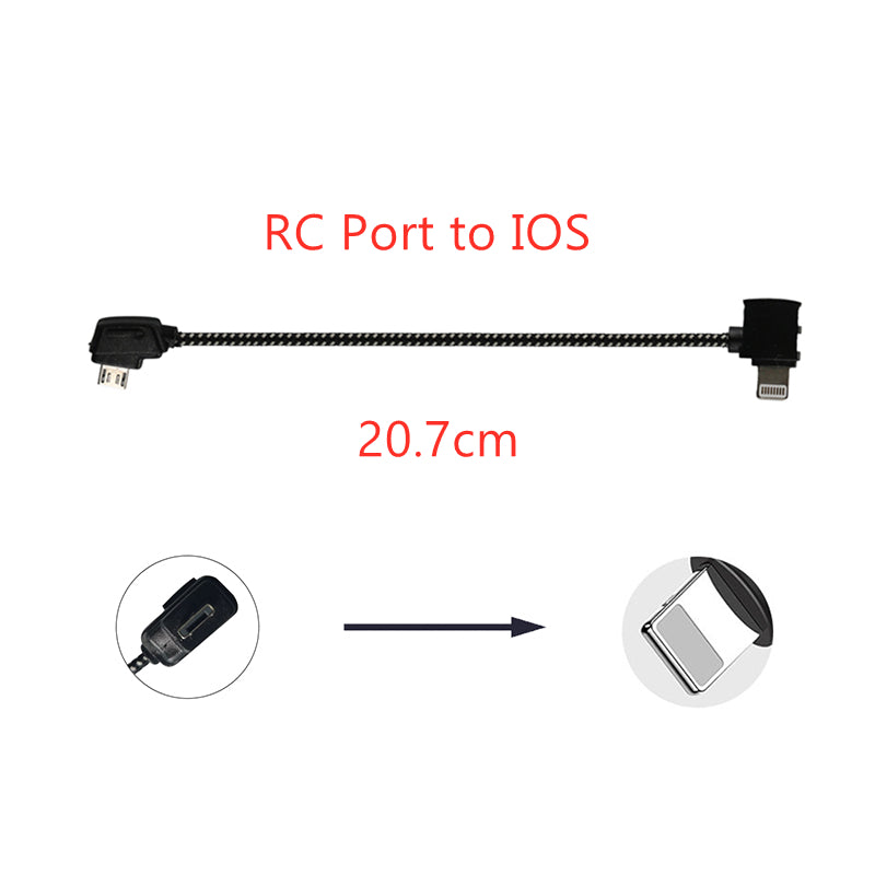 Data Cable For Dji Mavic Pro/Mini/Se/Air/2 Pro Zoom/Spark Drone Remote Controller Tablet Phone Type-C Micro-Usb Ios Cable