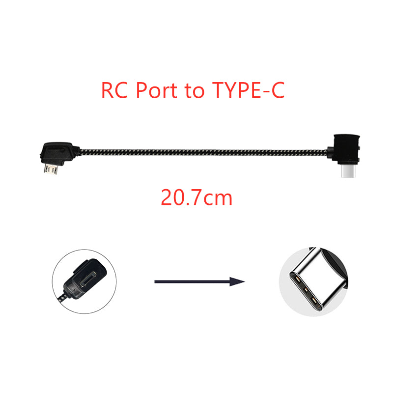 Data Cable For Dji Mavic Pro/Mini/Se/Air/2 Pro Zoom/Spark Drone Remote Controller Tablet Phone Type-C Micro-Usb Ios Cable